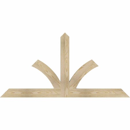 Ekena Millwork Richland Rough Sawn Timber Gable Bracket, Douglas Fir, 60"W x 30"H x 2"D x 4"F, 12/12 Pitch GBW060X30X0204RIC00RDF